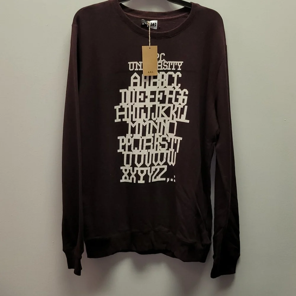 A.P.C. Burgandy Pull over Sweater Sweatshirt - Picture 2 of 7
